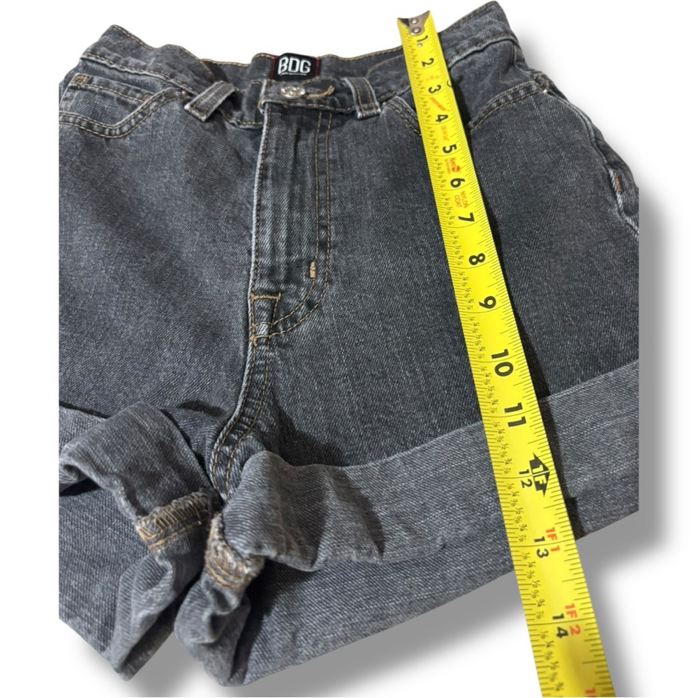 BDG Urban Outfitters Black Denim Cuffed Mom High Waisted Shorts - Picture 12 of 16
